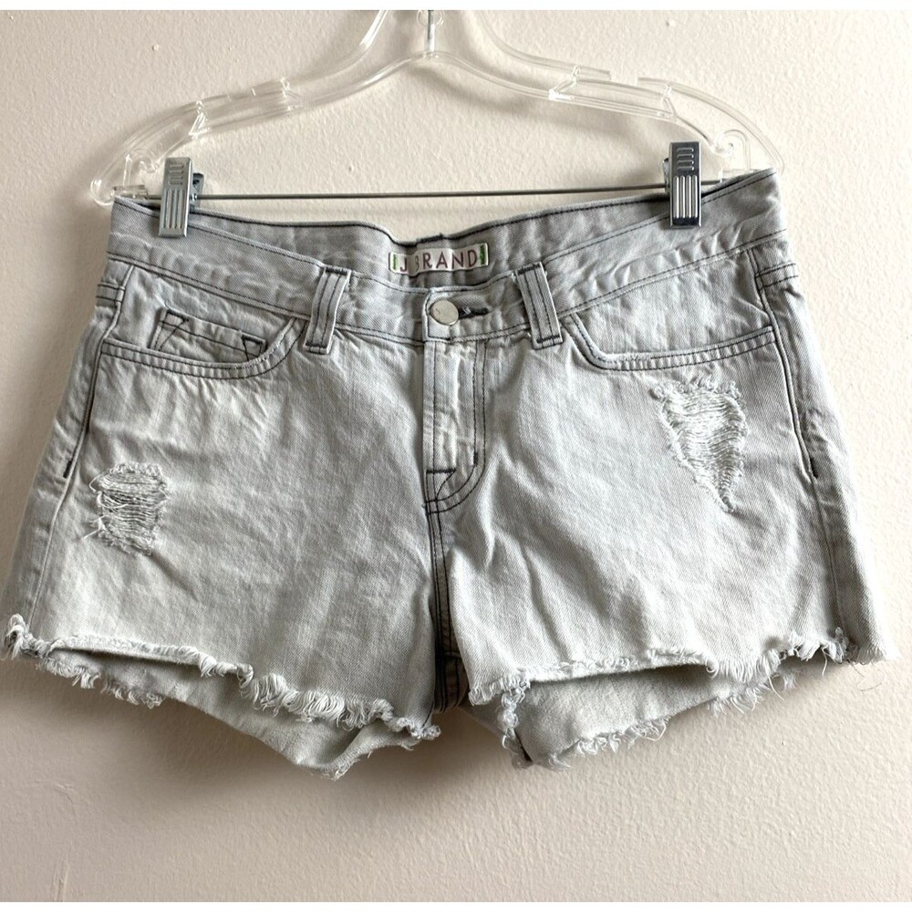 J Brand Denim Shorts Size 27 Gray Women’s Distressed Mid Rise Cut Off Festival